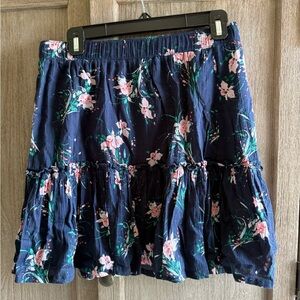 Carver Designs Navy Floral Mini Skirt
